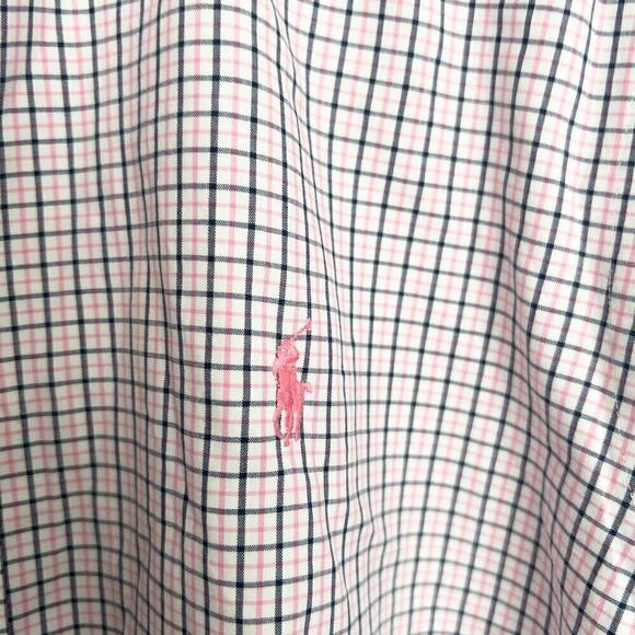 Ralph Lauren Window Pane Checkered Plaid 16 34/35 Button Down Shirt Pink Blue - Picture 4 of 6